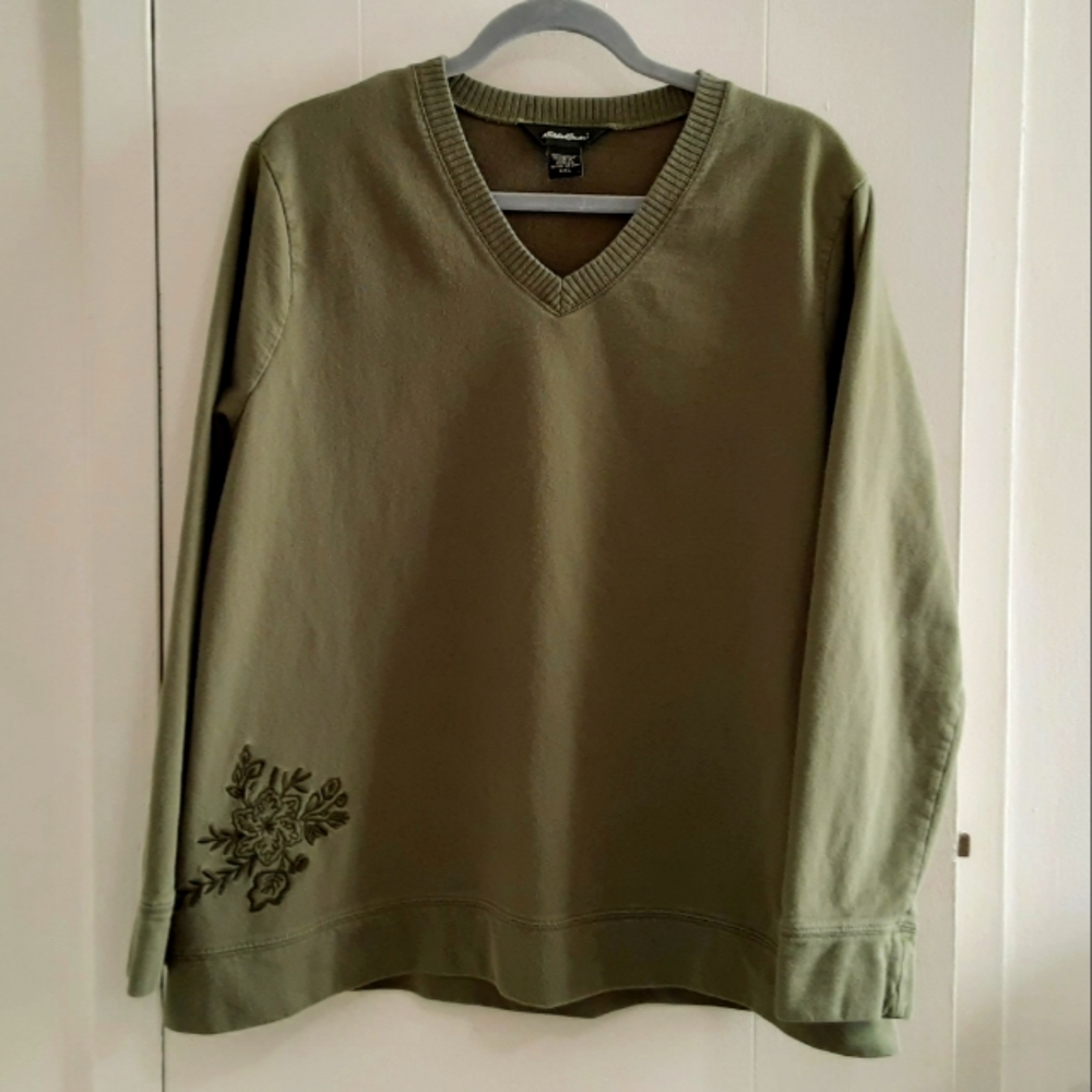 Eddie Bauer Embroidered V-Neck